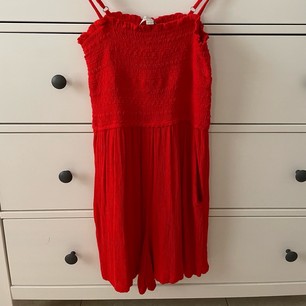 LOFT beautiful red romper